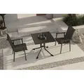 KETTLER Exklusivmodell BasicPlus 2026 Garten-Essgruppe, anthrazit, Aluminium/Textilene/KETTALUX, 80 x 80 cm, 2 Stapelstühle