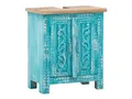 massivum Waschbeckenunterschrank Santa Cruz Massivholz Badschrank blau
