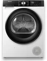Hisense DH3S802BW3, Freistehend, Frontlader, Wärmepumpe, Weiß, Drehregler, Berührung, Links/Rechts