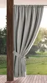Eurofirany Garden Outdoor Vorhang mit Tunnelzug, 1 Stück, Blickdicht & Wetterfest, UV-Schutz, für Balkon Terrasse Pergola Pavillon, H200 x B155 cm, Hellgrau
