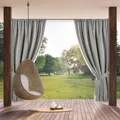Fertiger Vorhang 155x200 Garten Silber, wasserdicht, für den Garten, zur Montage
