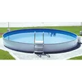 Steinbach Aktionsangebot Stahlwand Swimming Pool "Styria rund" inkl. Pool Starterset Chlor,sandfarbene Poolfolie,Ø 450 x 120 cm