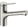 hansgrohe Spültisch-Einhebelmischer 150 Zesis M33 mit Ausziehbrause, 2jet, Edelstahl-Optik