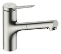 Hansgrohe Zesis M33 Einhebel-Küchenmischer 150 2jet mit Ausziehbrause - Edelstahl Finish - 74800800