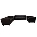 Mendler 3-2-1 Sofagarnitur Couchgarnitur Loungesofa Lille, Leder ~ Variantenangebot 22425