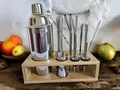 Cocktail Shaker Set mit Ständer Cocktailshaker Messbecher 14 Teile + Rezeptheft