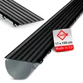 INEFA Laubfangstreifen Dachrinnen Laubschutz NW100-150 (Ø 100-160mm) 100cm, Schwarz Dachrinnenschutz, Dachrinnenabdeckung, Made in Germany