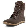 Leguano NICEBARE Barfußschuh, Schnürschuh, Winterboots mit Fellimitat am Schaftrand braun 39 EU