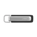 Audi 3182500100 Schlüsselanhänger Schlüsselring Keyring, mit Audi Ringe Logo, silber/schwarz