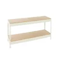 PROREGAL Schwerlastregal MINI Wood YETI Two | HxBxT 90x150x45cm | Fachlast 400kg | Weiß Standregal Werkstattregal Lagerregal Kellerregal