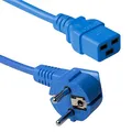 ACT Kaltgerätekabel 1.2m, C19 Kabel, Stromkabel, CEE 7/7 auf C19 – Schutzkontakt gewinkelt – AK5172 Blau