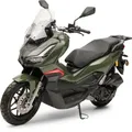 Burnout Motorroller Desert ADV Grün - Sparsamer Euro 5 Roller für Stadt und Land, 125 ccm, 99 km/h, Euro 5, LED Beleuchtung, Digitales 7 Zoll TFT Tacho, Windschild verstellbar