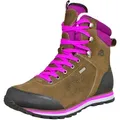 GUGGEN Mountain Damen Winterstiefel Wanderstiefel Wanderschuhe Fellstiefel HPM59 Stiefel Fell warm Schneestiefel Damenwinterstiefel Bergstiefel Lammfell braun|lila 36 EU
