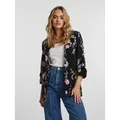 pieces Blusenblazer PCBOSELLA 3/4 PRINTED BLAZER NOOS mit 3/4 Ärmel schwarz S (36)