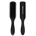 Jack Dean by Denman Curly Hair Brush D3 (All Black) 7 Row Styling Brush for Detangling, Separating, Shaping and Defining Curls - For Women and Men