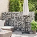 Gabionenwand Verzinkter Stahl 300×50×150 cm Gabionenzaun Drahtkorb Steinmauer