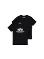 Alpha Industries Basic T 2 Pack T-Shirt für Herren Black