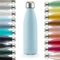 Blumtal Trinkflasche 350 ml Edelstahl - auslaufsichere Isolierflasche - BPA-freie Trinkflasche kalt & warm - doppelwandige Insulated Bottle - rostbeständige Isolierflasche Hellblau