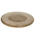 Chic Antique Servierplatte TOURS mit drehbarem Sockel Mango Holz Dunkel 40 cm