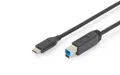 Digitus USB-Kabel USB 3.2 Gen1 USB-C Stecker, USB-B Stecker 1.80 m Schwarz doppelt geschirmt AK-300149-018-S