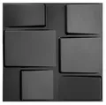 Eurodeco 12PCS/3 m² 3D Paneele PVC Kunststoffpaneele Wandpaneele Gaming Zimmer Wand Decke 3D Optik Tetris (12) PVC 3D Platten, D98 Schwarz