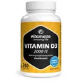 Vitamin D3 2000 IE hochdosiert, Vorrat für über 1 Jahr, 50 mcg reines Cholecalciferol pro 2-Tagesdosis, Sonnenvitamin für Knochen und Immunsystem, Made in Germany