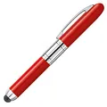 stempel-fabrik – Stempel-Kugelschreiber Heri Mini Stamp & Smart Pen 4374 Custom mit Wunschtext personalisieren – 3in1 Kugelschreiber mit selbstfärbendem Taschenstempel (33 x 8 mm | 3 Zeilen | Rot)