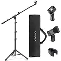 CAHAYA 2 in 1 Dual-Use Mikrofonständer boden Mikrofonstativ mit galgen, mit tragbare Tasche und zwei Mikrofonclips, geeignet für Bühnentreffen, Live-Sprache usw CY0239, Medium