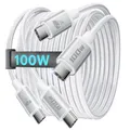 Aioneus USB C Kabel, 100W Schnellladekabel [2Stück 1M+1M] 5A Nylon Typ C
