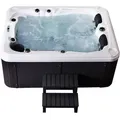 HOME DELUXE - Outdoor Whirlpool BEACH plus Treppe und Thermoabdeckung - Dunkelgrau