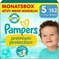 Pampers® Windeln Monatsbox premium protectionTM Größe Gr.5 (11-16 kg) für Babys und Kleinkinder (4-18 Monate), 152 St.