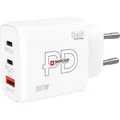 Skross Power Charger 65W PD GaN EU USB Ladegerät 65 W 1x USB-A, 2x USB-C USB PD Weiß Innenbereich