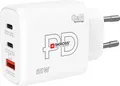 SKROSS Power Charger 65W PD GaN EU - Dieser ultrakleine - leistungsstarke Power Charger USB-C 65 W GaN PD EU von SKROSS sorgt bequem für einen vollen Akku und lädt Ihren Laptop oder Ihr USB-Gerät (2 x USB C - 1 x USB A) mit 65 W Leistung. Kompatibel in mehr als 160 Ländern mit dem Euro-Steckdosenstandard. Mithilfe von Power Delivery (PD) kann es einen Laptop - ein Smartphone - ein Tablet - ein Audiogerät und vieles mehr ultraschnell aufladen. Ultraklein und mit der neuesten GaN-Technologie ausgestattet. (SKCH0010654WPDEUCN)