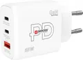Skross Power Charger 65W PD GaN EU USB Ladegerät 65W 1x USB-A, 2x USB-C USB PD Weiß Innenbereich