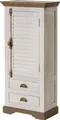 MASSIVMOEBEL24 Badschrank Mango 60x35x130 weiß lackiert TOULOUSE #131