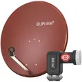DUR-line MDA 80 Rot - Digiatale 2 Teilnehmer Satellitenschüssel Komplett-Anlage ...