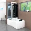 Kombination Badewanne Dusche K50-R33-EC Duschtempel 100x170 cm - Schwarz