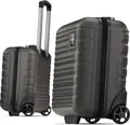 TRAVELY Premium Handgepäck Koffer 40x30x20cm - passend für Ryanair, Lufthansa, Eurowings und co. I 26L Trolley Handgepäck mit sanften Rollen, Reisekoffer, Grau