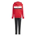 adidas Unisex Kids SEASONAL ESSENTIALS TIBERIO 3 STRIPES FLEECE TRACKSUIT, pure ruby/white, 11-12 Years
