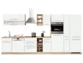 Küchenzeile KOCHSTATION KS-Eton , weiß (küche: weiß, korpus: eichefarben, arbeitsplatte: eichefarben), B:390cm T:60cm, Komplettküchen-Sets, Küchenzeile, ohne E-Geräte, Breite 390 cm