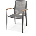 ScanCom Topaz Stuhl Aluminium / Teak - Metallic-Grau