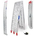 TRUTZHOLM Auffahrrampe klappbar 228 cm Tragkraft 340 kg Aluminium Rampe Faltbare Alu Verladerampe ATV Quad Motorradrampe Laderampe inkl. Spanngurt(1 x Rampe grau)