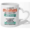22Feels Tasse Mama Geschenk von Tochter Muttertag Geburtstag Mutter Weihnachten Frau, Keramik, Made In Germany, Spülmaschinenfest, Herzhenkel weiß