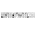 Mosaik Borde Bordüre Glasmosaik Stahl mix weiß und Metalleinlage MOS92BOR-0107