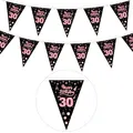 GoldRock Stoff Girlande 30. Geburtstag Rosegold - Wimpel Deko für Mann und Frau, Banner, Männer und Frauen Dekoration, 30er Wimpelkette