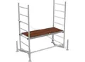 Arbeitsgerüst Grundgerüst MONTO® ClimTec, Arbeitshöhe 3 m, höhenverstellbare Belagbühne mit Luke, V-Traverse, bis 200 kg/m², Aluminium