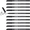 edding 1200 Fasermaler fein - schwarz - 10 Stifte - Rundspitze 1 mm - Filzstift zum Zeichnen und Schreiben - für Schule, Mandala