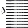 edding 1200 Fasermaler fein - schwarz - 10 Stifte - Rundspitze 1 mm - Filzstift