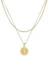 Kuzzoi Herren Silber-Halskette Layer Look mit Kompass Anhänger (25 mm) Halskette für den Mann in 925 Sterling Silber vergoldet Layer Kette maritim handgefertigte Herrenkette mit Anhänger