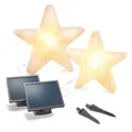 Esotec Solar 3D Weihnachtsstern, 2er-Set groß, winterfest, Leuchtstern, LED Stern outdoor, Außenstern, warmweiß kaltweiß umschaltbar, Weihnachtsdeko, Weihnachtsbeleuchtung, außen, ⌀55+39cm, 102119